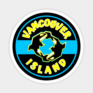 Vancouver Island BC Orcas - KIller Whales with Yellow and Blue - Vancouver Island Magnet