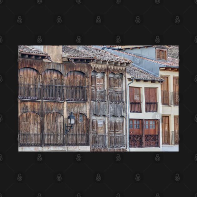 Buildings facade detail on the medieval town of Penafiel, Spain by homydesign