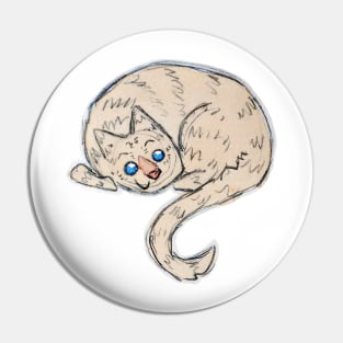 Orange tabby cat watercolour Pin