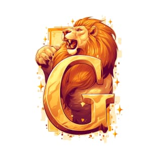 Magical Lion and the Letter G - Fantasy T-Shirt