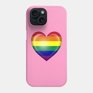 Gay Pride Rainbow Heart Flag Phone Case