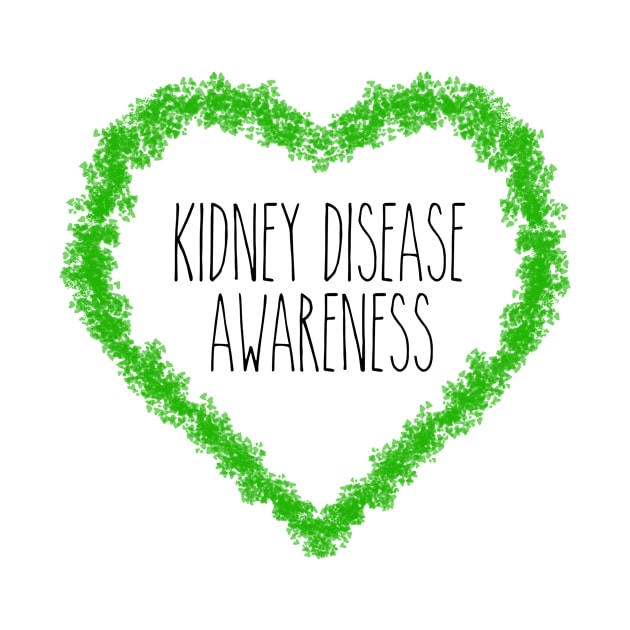 Kidney Disease Awareness Heart Support by MerchAndrey