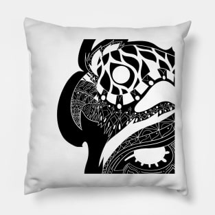 yara guacamaya parrot ecopop bird in mexican pattern art Pillow