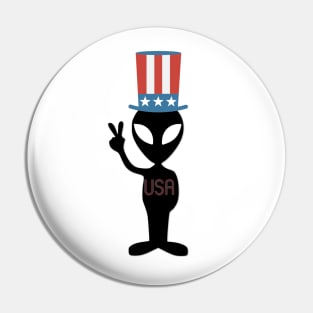 4th of July Independence Day Alien Pin