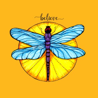 Believe Blue Dragonfly T-Shirt