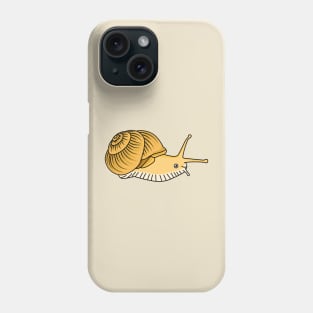 Cute yellow snail cartoon illustration Phone Case