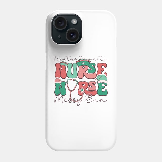 Santa's Favorite Nurse Messy bun Phone Case by MZeeDesigns