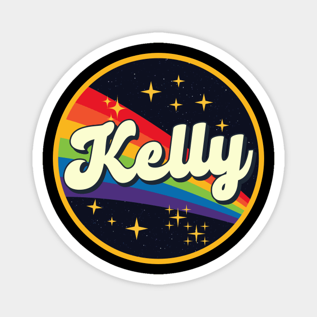 Kelly // Rainbow In Space Vintage Style Magnet by LMW Art