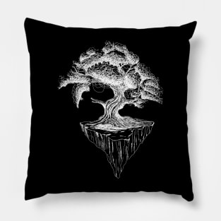 Hand drawing of the fantasy old tree Pillow