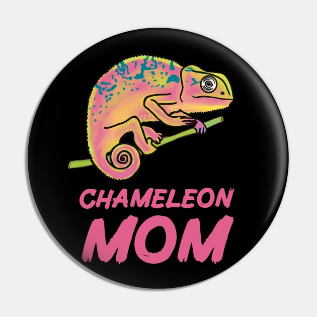 Pink Chameleon Mom for Chameleon Lovers Pin by Mochi Merch