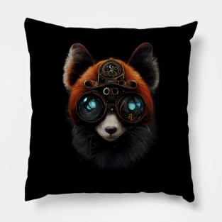 Steampunk Red Panda Pillow