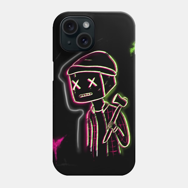 Neon Robot Phone Case by Arumata