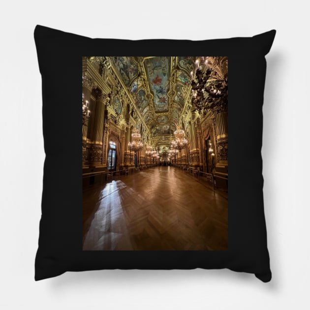 The grand foyer of the Opéra Garnier Pillow by dreamtravel