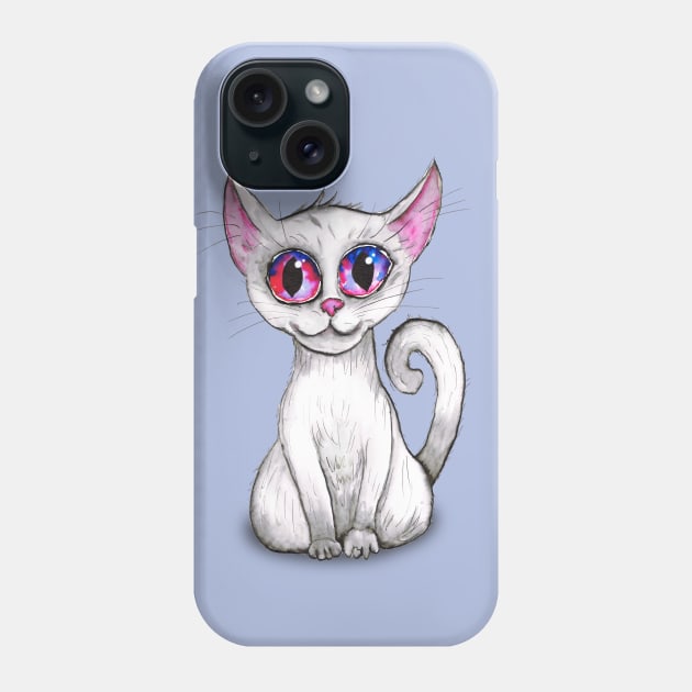 Cute white cat Phone Case by Bwiselizzy