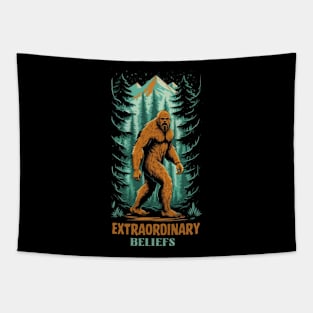 Extraordinary Beliefs Sasquatch Big Foot Sasquatch Yeti Gift for Bigfoot Enthusiast Cryptid hunter Tapestry