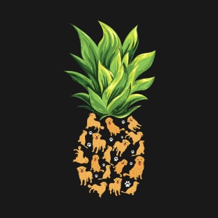 Tropical Pineapple Golden Retriever Dog Lovers Gift T-Shirt