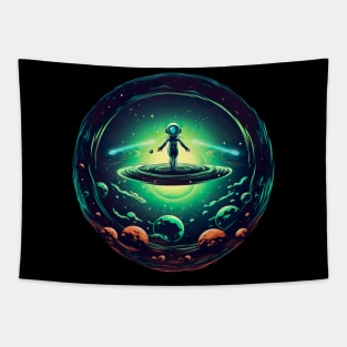 Extraterrestrial Lifeform Encounter - Sci-Fi Alien Design Tapestry