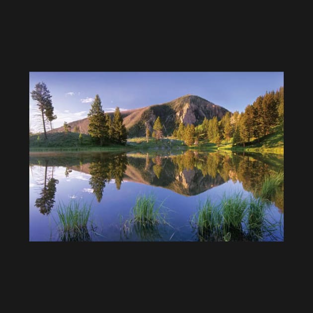 Bunsen Peak Reflected In Lake Yellowstone National Park by AinisticGina