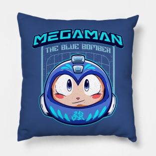 the blue bomber daruma Pillow