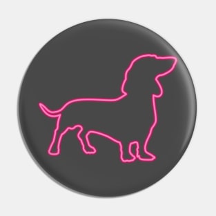 80's Gift 80s Retro Neon Sign Dachshund Pin