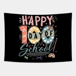 Happy 100th Day of School, Retro 100 Days Of School Teacher Tapestry