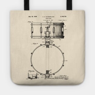 Snare Drum 1939 Vintage Patent Print Tote