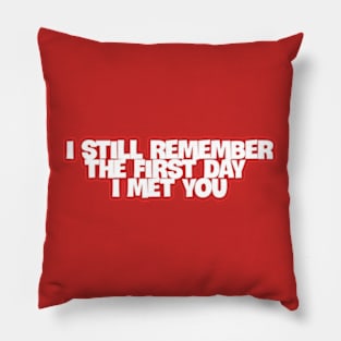 I still remember the first day I met you Pillow