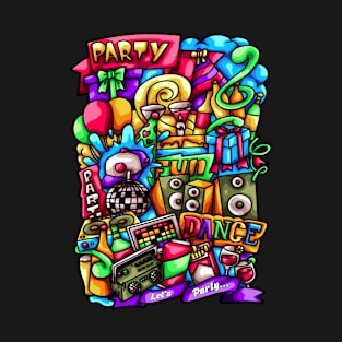 Party Doodle Illustration T-Shirt