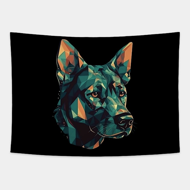 Colorful dog Tapestry by GreenMary Design