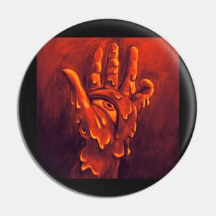 Melting Hand - Surreal Abstract Art - Lava Variant Pin