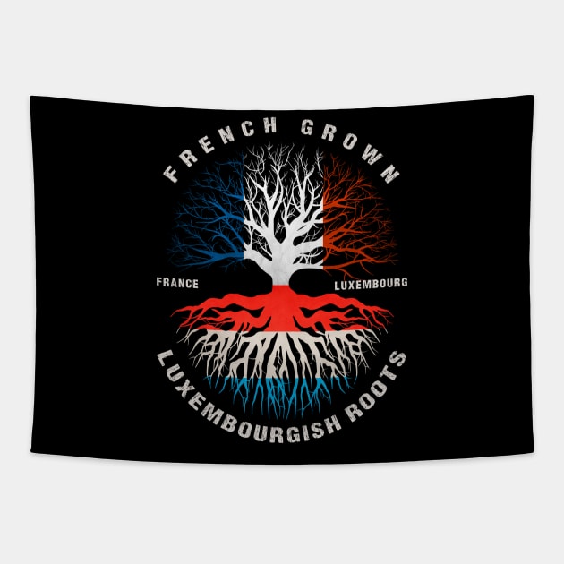 French Grown Luxembourgish Roots Luxembourg Flag Tapestry by heart teeshirt