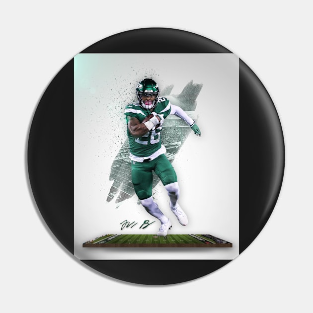 LeVeon Bell New York Sports Art Pin by JRoseGraphics