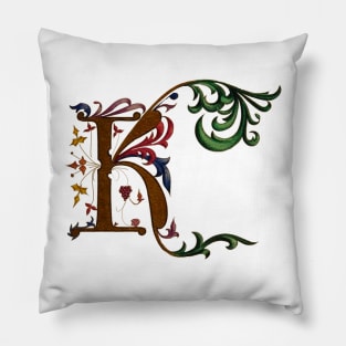 Illuminated Initial K Pillow