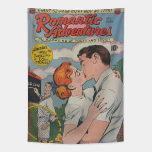 Vintage "Romantic Adventures" Cover Tapestry