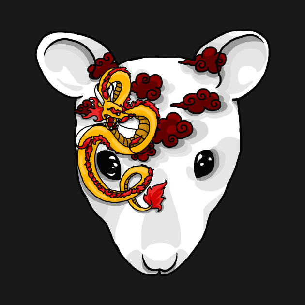 Year of the Rat - rat head with chinese ornaments by HighFives555