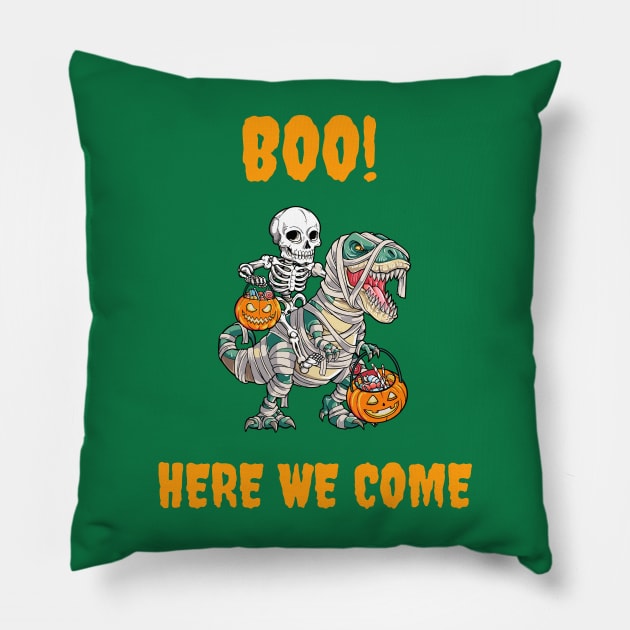 Boo ! Here We Come Pillow by QKI&ARTS