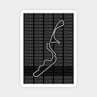 Suzuka - F1 Circuit - Black and White Magnet