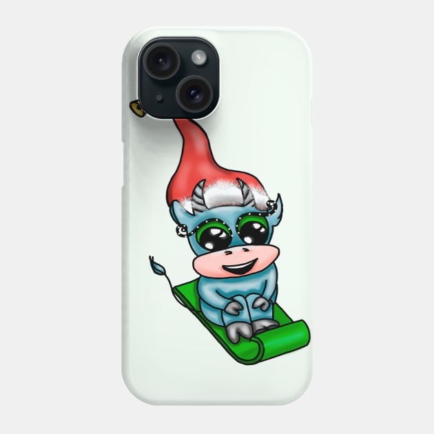 Christmas colored funny bulls. Phone Case by Sereniya