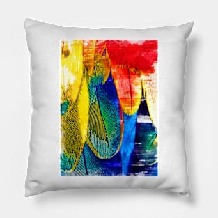 Close Up Chromatic Bird Feathers Abstract Pattern. For Feather & Bird Lovers. Pillow