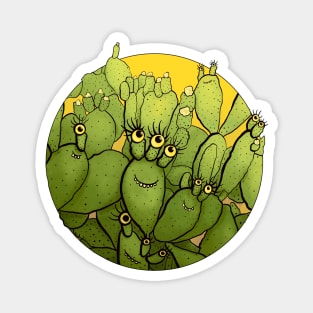 Funny Cactus Character Succulent Creatures Magnet