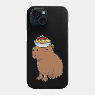 Capybara with Spaghetti Bolognese on its head Phone Case