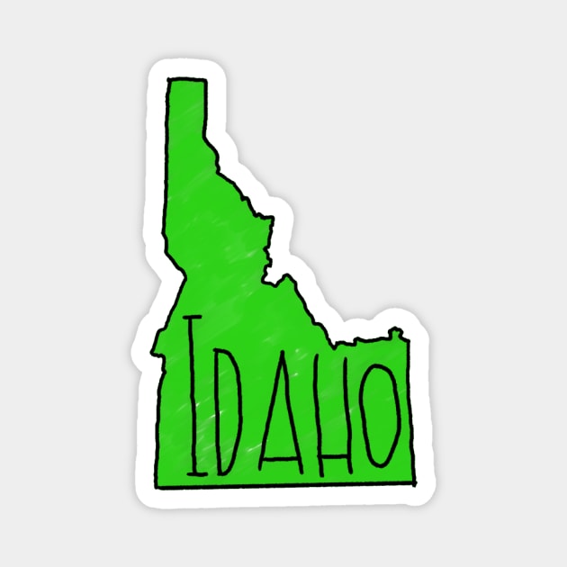 The State of Idaho - Green Magnet by loudestkitten