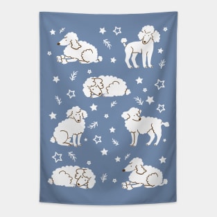 White Poodle Pattern Tapestry