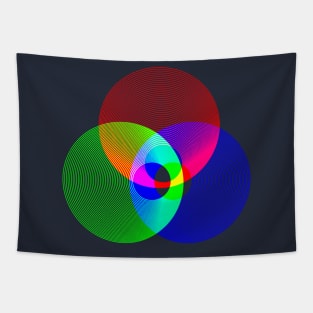 Red Green Blue Light Color Model with Repeat Lines Tapestry