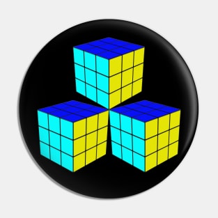 Three Rubik Cubes in a Triangle - Original Colors Pin