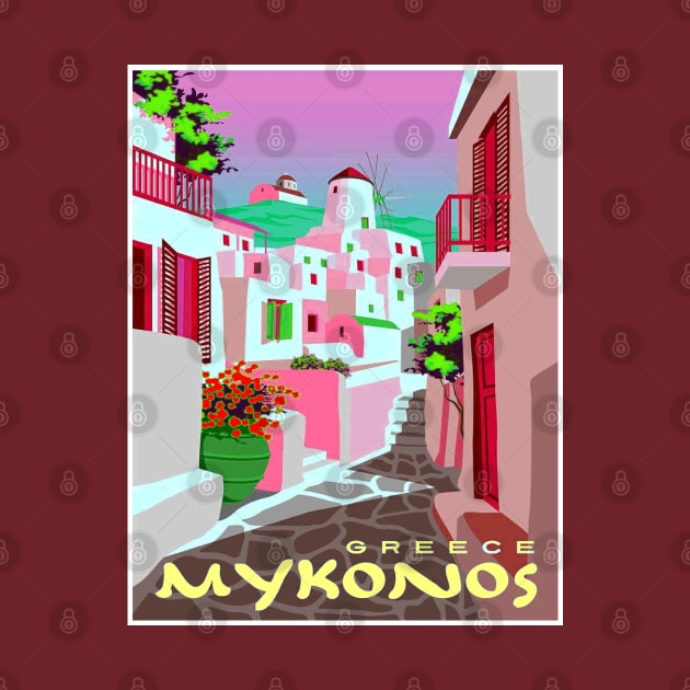 Mykonos Greece Abstract Surreal Travel and Tourism Print by posterbobs
