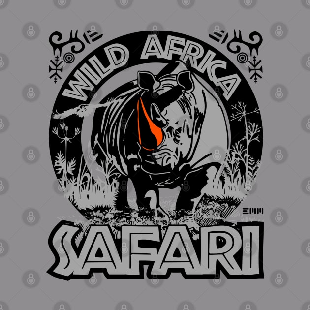 Wild Africa Safari, rhinoceros, by ArtMofid