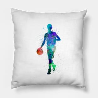 Basketball player in watercolor Pillow