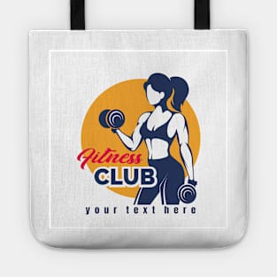 Fitness Logo with training woman Tote