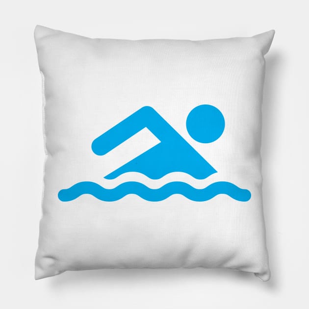 Swimming (request other colours) Pillow by designseventy